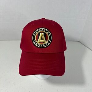 Fanatics Mens One Size Black Red Atlanta United FC MLS Iconic Adjustable Hat NWT